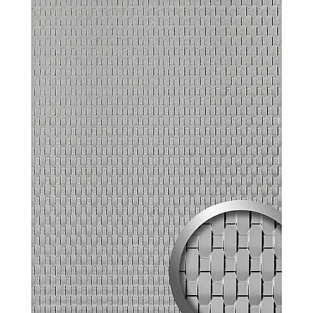 Wallface  Wandpaneel 24956 RATTAN 20 Silver Wandverkleidung 3D glänzend silber 2,6 m2