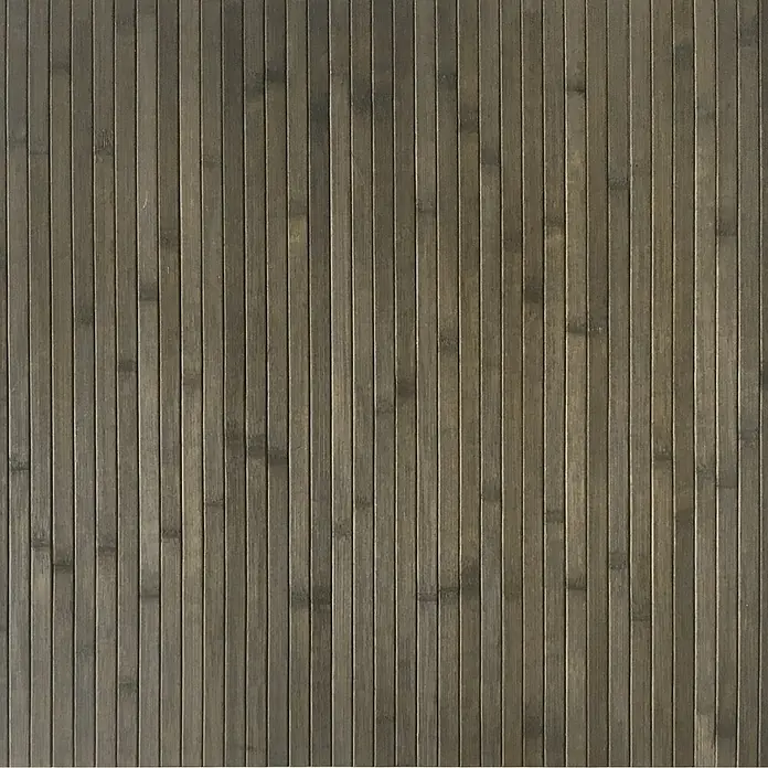 Alfombra de bambú Cool - Gris, 240 x 160 cm - Imagen detallada de una estera de bambú marrón oscuro, destacando la textura fina y las líneas verticales del producto.