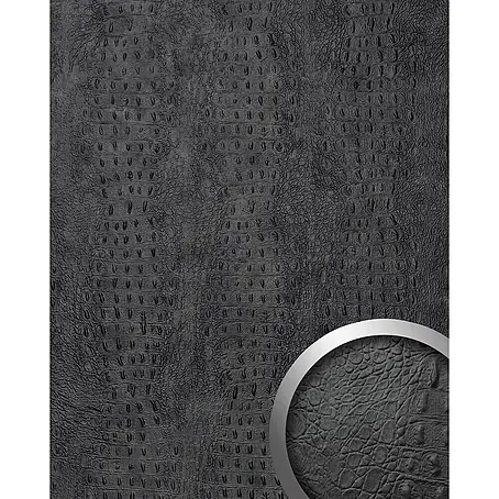 Wallface  Wandpaneel 24964 CROCO CLASSY Black Wandverkleidung 3D seidenmatt anthrazit 2,6 m2