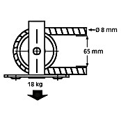 HBS Betz Seilrolle (Typ: Stehrolle, Polyamid, Traglast: 18 kg, Durchmesser: 65 mm, 1 Stk.)