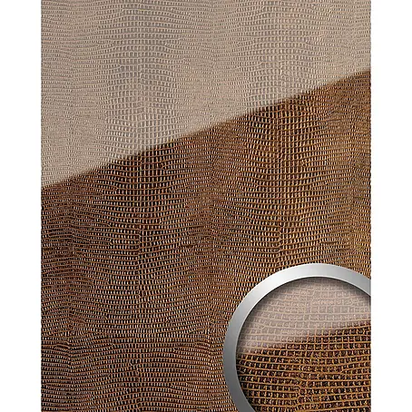 Wallface  Wandpaneel 16981 LEGUAN Wandpaneel Glas-Optik Luxus Dekor kupfer braun 2,60 qm