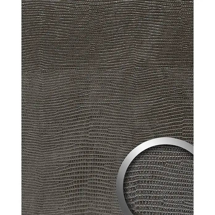 Wallface Wandpaneel 19779-NA Antigrav LEGUAN Nero Wandpaneel Leguan Optik schwarz 2,6 m2 - 2.600 x 1.000 mm - Dunkelgraues Kunstleder mit Eidechsenmuster und leichtem Glanz.