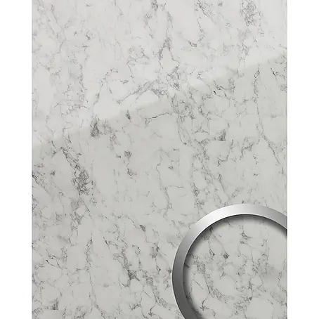 Wallface  Wandpaneel 19345 MARBLE WHITE Dekorpaneel in Marmor Optik glänzend weiß 2,6 m2
