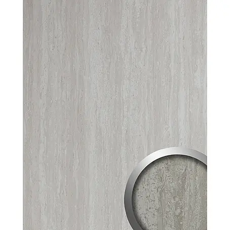 Wallface  Wandpaneel 19339 TRAVERTIN Dekorpaneel in Kalkstein Optik glänzend grau 2,6 m2