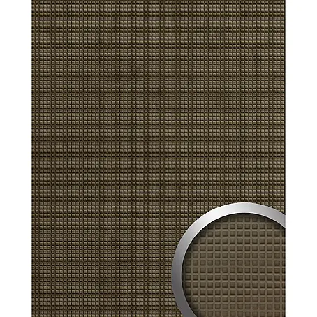 Wallface  Wandpaneel 22713 SQUARE 2 VELVET Mocha Wandverkleidung Leder Optik matt braun 2,6 m2
