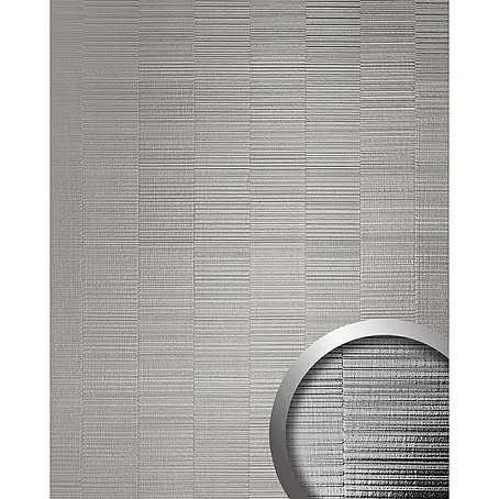 Wallface  Wandpaneel 24961 NOTCH Silver Wandverkleidung unifarben glänzend silber 2,6 m2