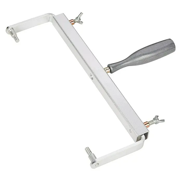 Farbroller-Bügel Verstellbar - 30 cm - 61 cm, Bügelstärke: 8 mm - Eine verstellbare Abkantvorrichtung mit Aluminiumrahmen und schwarzem Griff für präzise Blechbearbeitung.