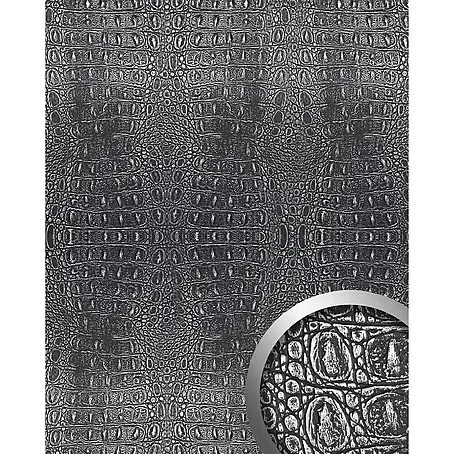 Wallface  Wandpaneel 13521 CROCO Design Struktur Wand-Paneel 3D Verkleidung silber 2,60 qm