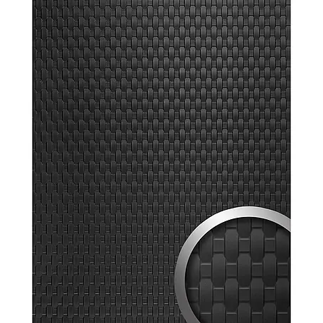 Wallface  Wandpaneel 24953 RATTAN 20 Graphite Black Wandverkleidung 3D matt schwarz 2,6 m2