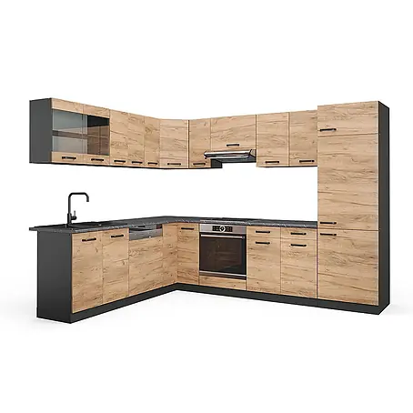 Eckküche R-Line 287 cm Goldkraft Eiche Art.-Nr. 34938
