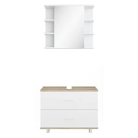 Badmöbel-Set Ilias 80 cm Weiß Art.-Nr. 34649
