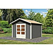 Karibu Gartenhaus Talkau 8 (330 x 330 cm, Wandstärke: 28 mm, Satteldach, Grau)