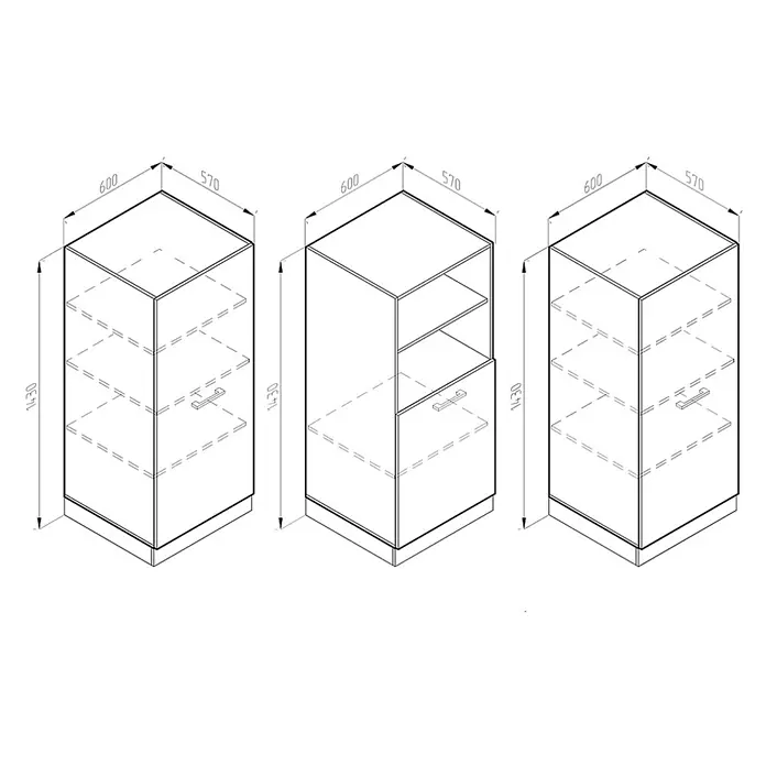 Vicco Küchenleerblock R-Line Goldkraft Eiche/Anthrazit ohne Arbeitsplatte - Breite: 180 cm, Goldkraft Eiche - Hoher Aufbewahrungsschrank, mit Einlegeböden oder offenen Regalen und einer unteren Schublade. Maße 1430x600x570mm.