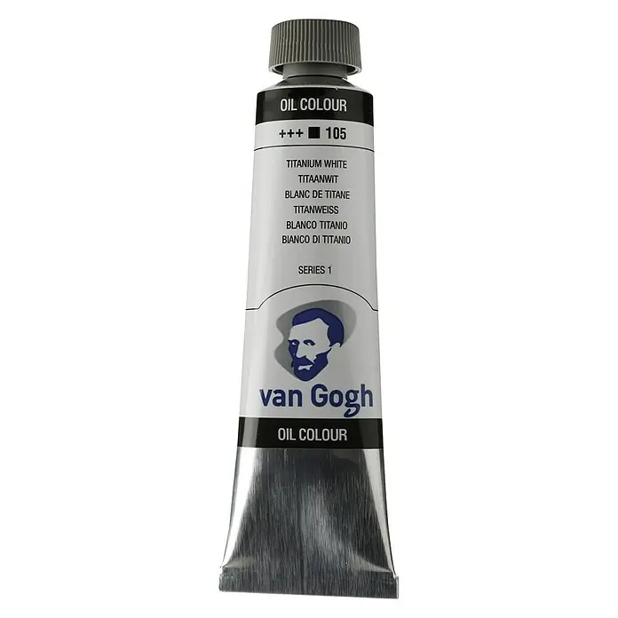 Talens Van Gogh Pintura al óleo - Blanco titanio, 40 ml, Tubo - Un tubo de pintura al óleo Van Gogh en blanco titanio, ideal para artistas y aficionados.