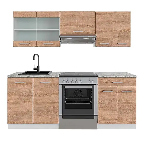 Vicco  Küchenzeile R-Line Sonoma/Weiß ohne Arbeitsplatte