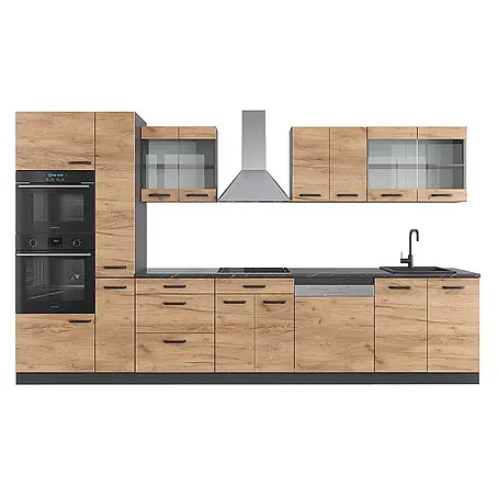 Vicco  Küchenzeile R-Line Goldkraft Eiche/Anthrazit mit Hochschrank, ohne Arbeitsplatte