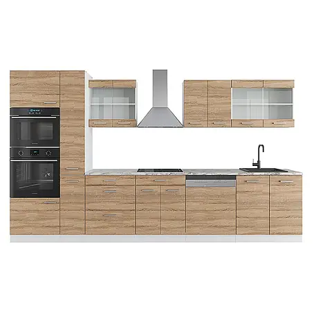Vicco  Küchenzeile R-Line Sonoma/Weiß mit Hochschrank, ohne Arbeitsplatte