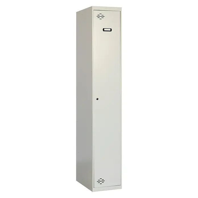 Simonrack Simonlocker Taquilla Prof. Single - L x An x Al: 50 x 40 x 180 cm, Número de puertas: 1 ud., Gris/Gris - Taquilla metálica gris neutra ideal para guardar de forma segura objetos personales en oficinas, escuelas o instalaciones deportivas.