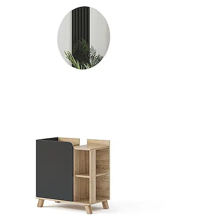 Vicco Badmöbel-Set Karen, Sonoma/Anthrazit 60 cm