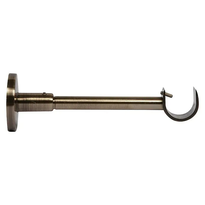 Fijación de pared Eclectic bronce - L x An x Al: 17,2 x 5,3 x 5,3 cm, Atornillado - Primer plano de un soporte de barra de cortina, que muestra un diseño elegante y funcionalidad para colgar cortinas.