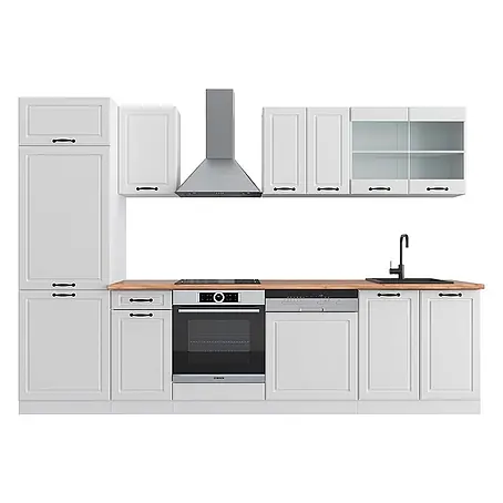 Vicco  Küchenzeile R-Line Weiß Landhaus/Weiß, AP Eiche