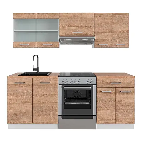 Vicco  Küchenzeile R-Line Sonoma/Weiß, AP Eiche