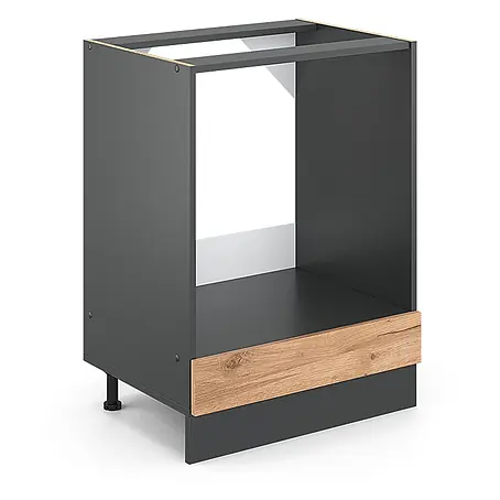 Vicco  Schrankküche R-Line Goldkraft Eiche J-Shape, AP Eiche