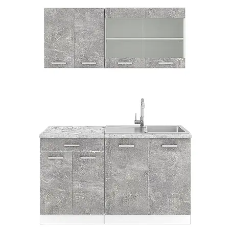 Vicco Singleküche R-Line, Beton, 140 cm