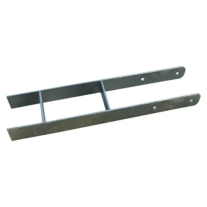 Karibu H-Pfostenanker - Geeignet für: Holzpfosten 9 x 9 cm - Metallbügel mit U-Form und Verstrebungen. Ideal für strukturelle Unterstützung und Befestigung in verschiedenen Anwendungen.