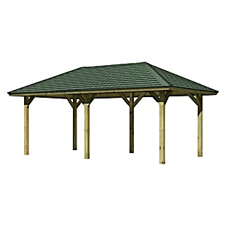 Karibu Pavillon Bergen 2 (592 x 338 cm, Grün, Natur)