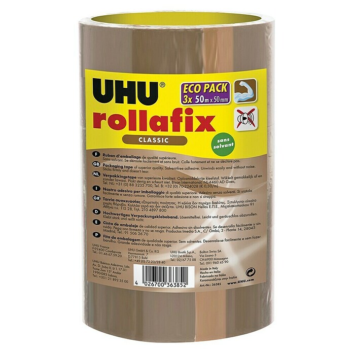 UHU Packband Rollafix classic (Braun, 50 m x 50 mm)