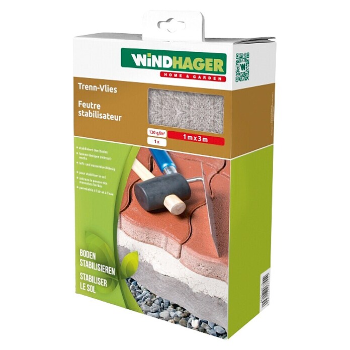 Windhager Trenn- & Filtervlies (L x B: 3 x 1 m, Grau)