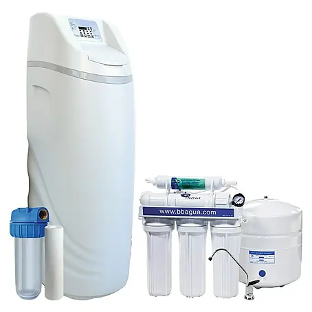 Bb agua  Pack descalcificador Pilot 2.5 + equipo de ósmosis EUR 35 + filtro sedimentos 50