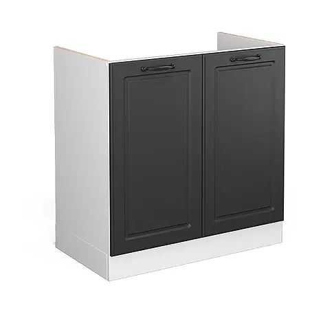 Vicco  Schrankküche R-Line Anthrazit Landhaus ohne Arbeitsplatte