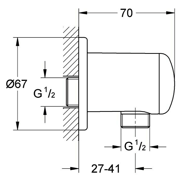 Grohe Conexión para flexo de ducha Relexa Typ 2 (½'', Cromo)