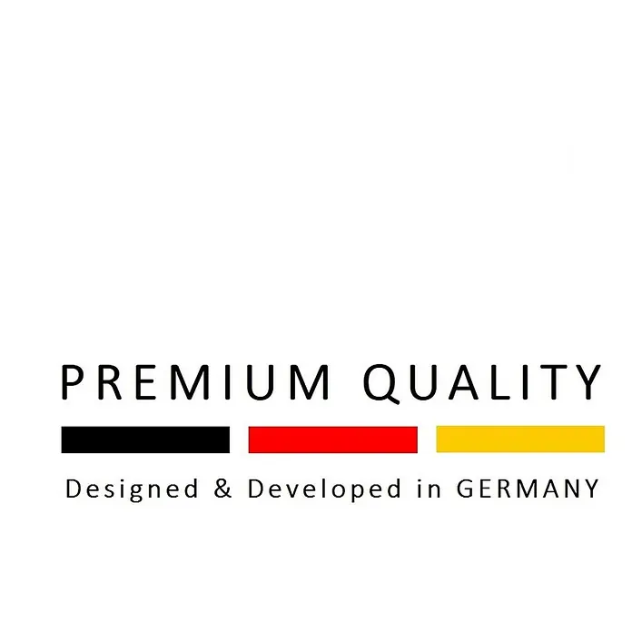 Genisys Installations-Set für Mähroboter - Universell, 460 Stk. - "PREMIUM QUALITÄT" Text mit deutschen Flaggenfarben (schwarz, rot, gelb) und "Designed & Developed in GERMANY".