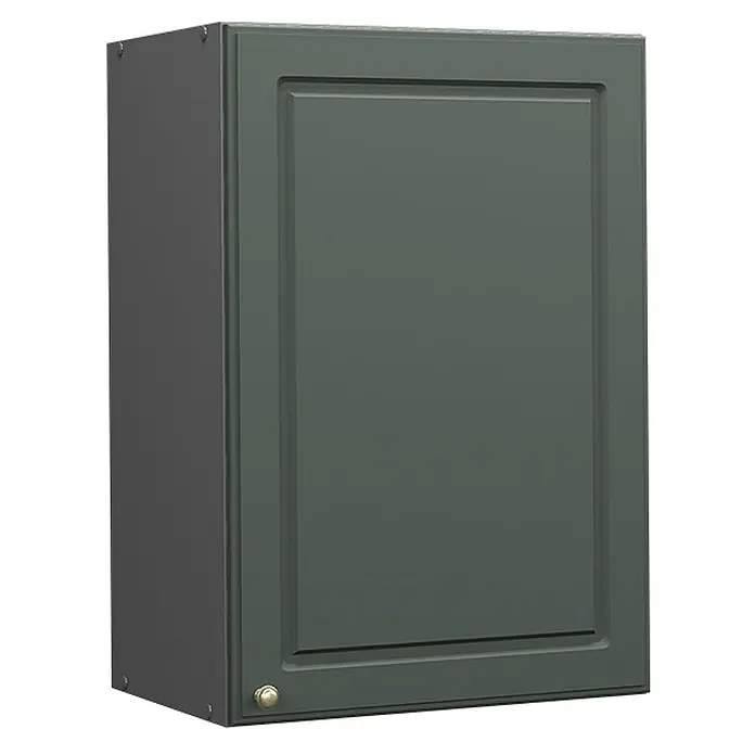 Vicco Schrankküche Fame-Line Grün-Gold Landhaus - Grün-Gold Landhaus, Hängeschrank 50 cm - Dunkelgrüner Hängeschrank mit Kassettentür und Messinggriff.