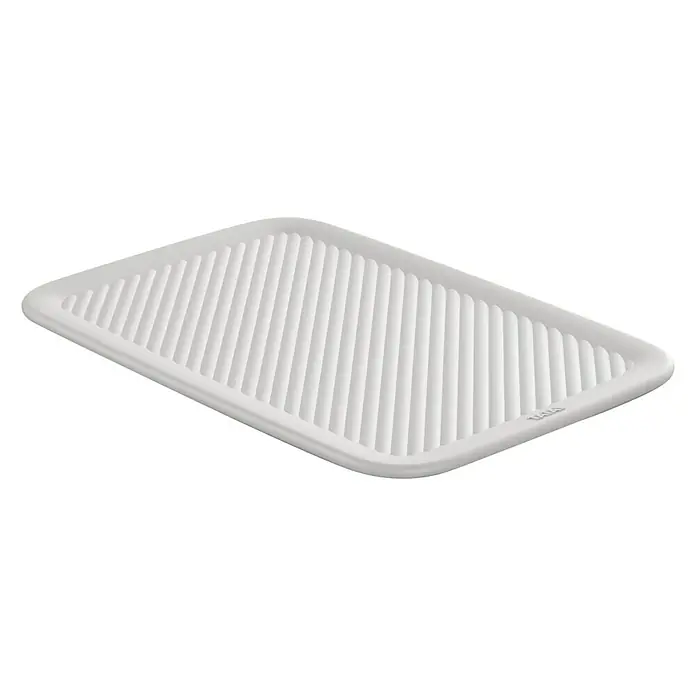 Tatay Baobab Tapa para cesta - 18,7 x 27,8 x 0,7 cm, Blanco - Una esterilla de secado de platos blanca y acanalada, perfecta para la cocina, que proporciona un lugar para secar los platos después de lavarlos.