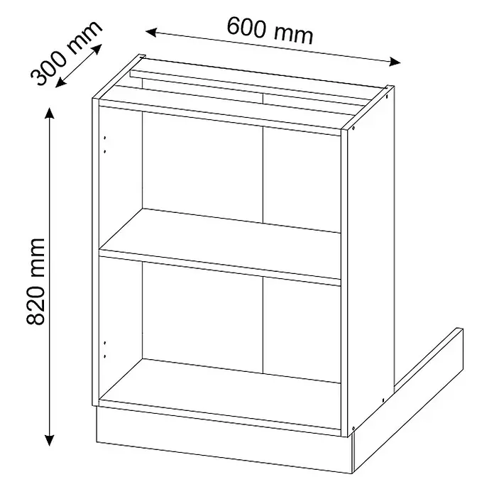 Vicco Inselküche Fame-Line Goldkraft Eiche ohne Arbeitsplatte - Goldkraft Eiche, Ohne Elektrogeräte - Hölzerner Unterschrank mit zwei Regalböden, 600x300x820 mm.