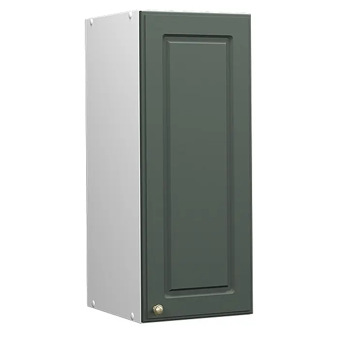 Vicco Schrankküche Fame-Line Grün-Gold Landhaus - Grün-Gold Landhaus, Hängeschrank 30 cm - Dunkelgrüner Hängeschrank mit Kassettenfronttür und goldfarbenem Knauf.
