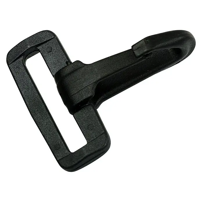 Stabilit Karabinerhaken - Für Seildurchmesser: 25 mm, Schwarz, Mit Haken und Öse, 2 Stk. - Schwarzer Karabinerhaken aus Kunststoff, ideal zur Befestigung von Riemen und Gurten. Robustes Zubehör für vielseitige Anwendungen.