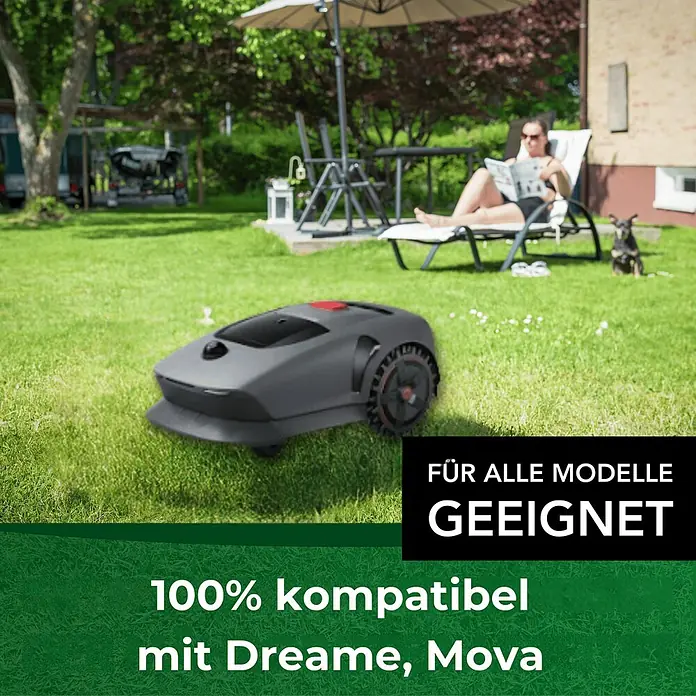 Genisys Ersatzmesser-Set für Mähroboter - Passend für: Dreame Mova, 12 Stk. - Dunkelgrauer Mähroboter, 100% kompatibel mit Dreame, Nova.