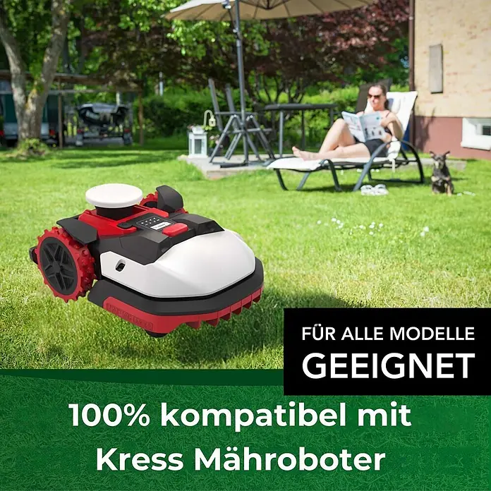 Genisys Ersatzmesser-Set für Mähroboter - Passend für: für Kress, 9 Stk. - Roter, schwarzer und weißer Mähroboter mit Stachelrädern, 100 % kompatibel mit Kress Mährobotern.