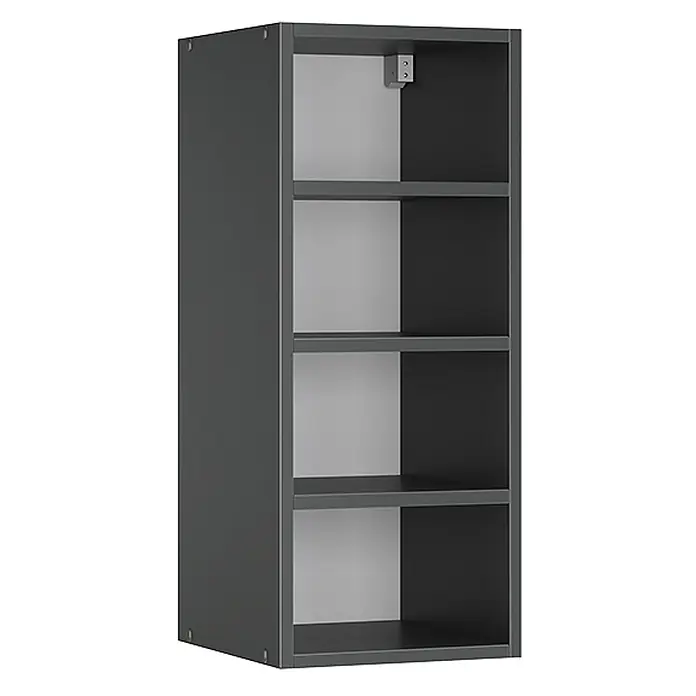 Vicco Schrankküche Fame-Line Anthrazit - Anthrazit, Regalhängeschrank 30 cm - Anthrazitfarbenes Regal mit vier Fächern und kontrastierenden zweifarbigen Rückwänden. Ideal zur Wandmontage.