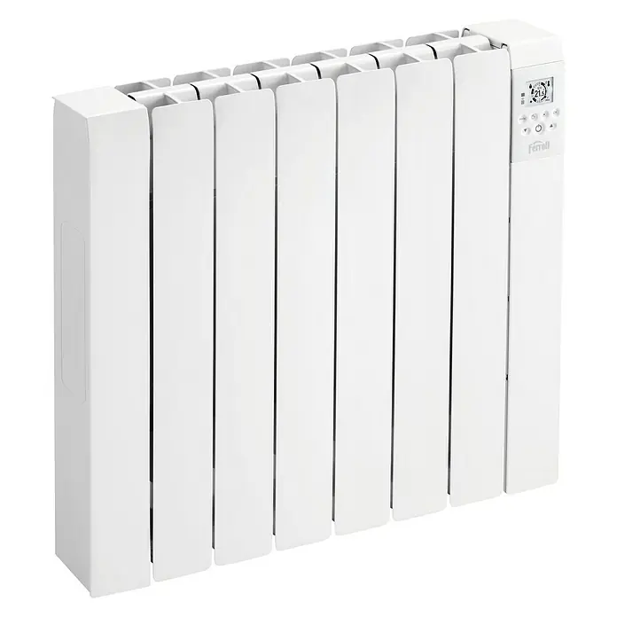 Ferroli Emisor térmico Rimini - 1.000 W, Blanco, 10 x 63,6 x 58,1 cm, Fluido - Radiador Ferroli blanco moderno con controles digitales, diseñado para una calefacción eficiente y confortable.