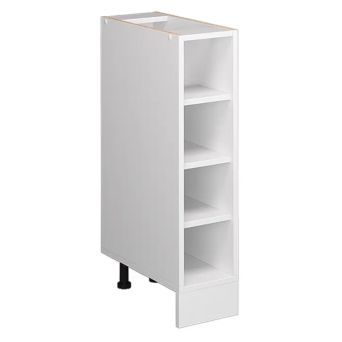 Vicco Schrankküche R-Line Weiß ohne Arbeitsplatte - Weiß, Regalunterschrank 20 cm - Weißer schmaler Unterschrank mit offenen Regalböden, verstellbaren Füßen und Sockelblende.