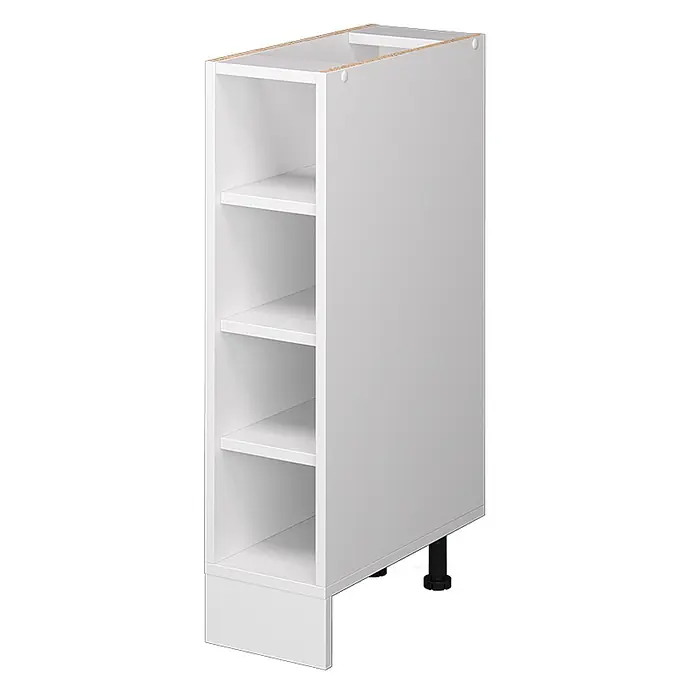 Vicco Schrankküche R-Line Weiß ohne Arbeitsplatte - Weiß, Regalunterschrank 20 cm - Schmaler weißer Unterschrank mit offenen Fächern, verstellbaren Füßen und Sockelblende.