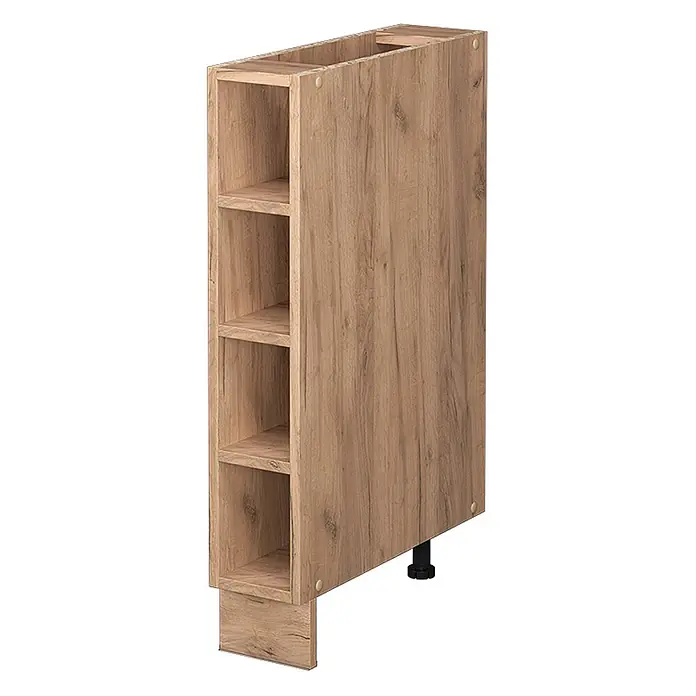 Vicco Schrankküche Fame-Line Goldkraft Eiche ohne Arbeitsplatte - Goldkraft Eiche, Regalunterschrank 15 cm - Schmaler, hoher offener Regalschrank in heller Holzoptik, ideal für Küche oder Speisekammer.
