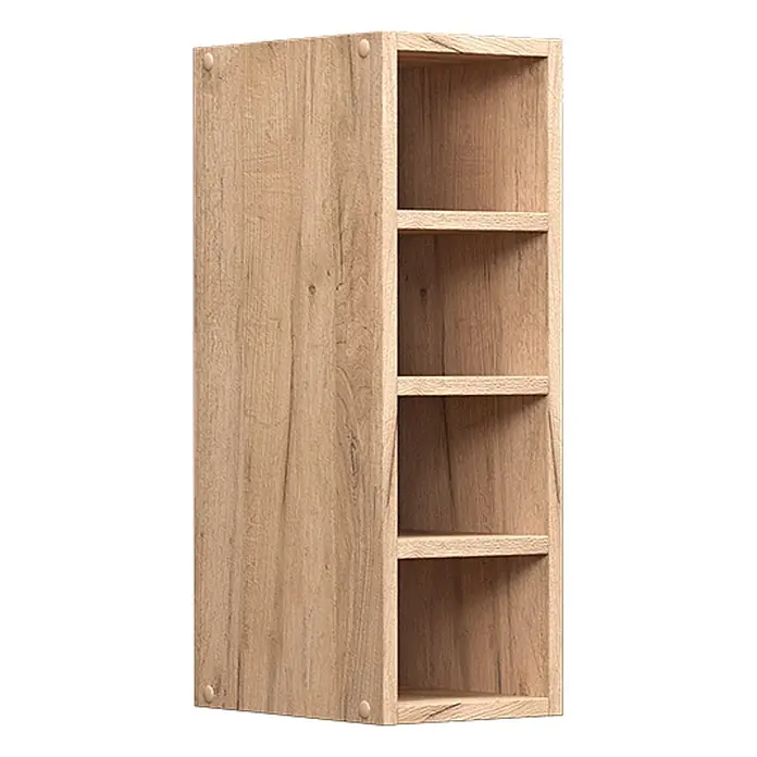 Vicco Schrankküche R-Line Goldkraft Eiche - Goldkraft Eiche, Regalhängeschrank 20 cm - Schmaler Regalwürfel in heller Eichenoptik mit vier offenen Fächern.