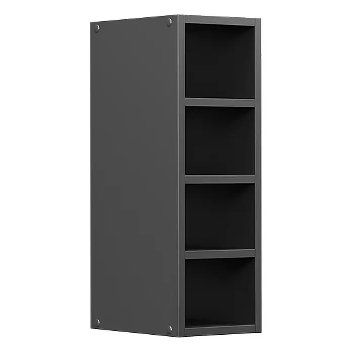 Vicco Schrankküche R-Line Anthrazit - Anthrazit, Regalhängeschrank 20 cm - Dunkelgraues, rechteckiges Regal mit vier offenen Fächern zur Aufbewahrung.
